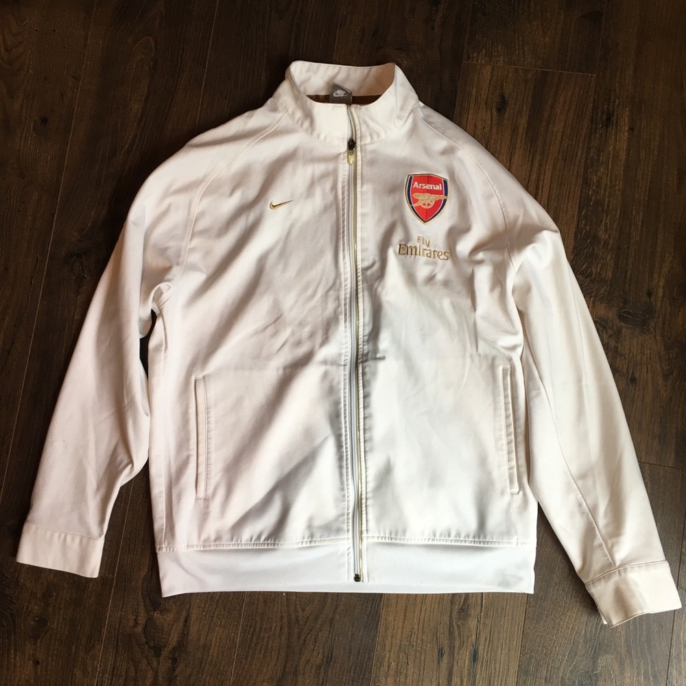 Nike Arsenal Fly Emirates White Jacket Size Large